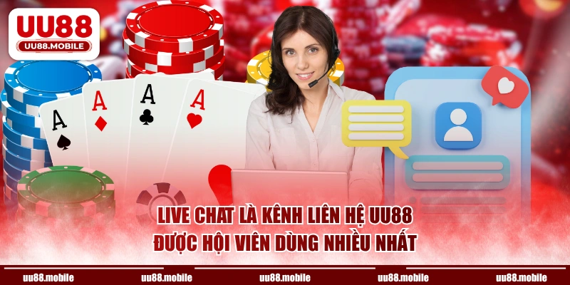 Live chat là kênh liên hệ UU88 được hội viên dùng nhiều nhất